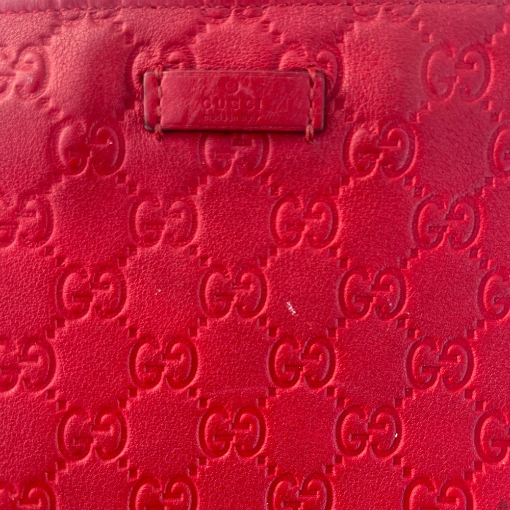 Gucci Red Embossed Leather Crossbody Bag - Picture 5 of 5